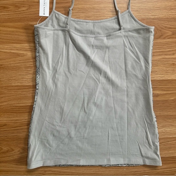 NWT Ann Taylor Light Blue Gray Floral Romantic Coquette Lace Top Women’s Sm - Picture 5 of 5